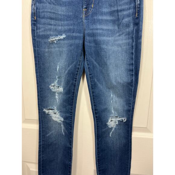 AYR Denim High Rise Skinny Leg Jeans Distressed Medium Blue Wash Capsule Easy - Picture 4 of 8